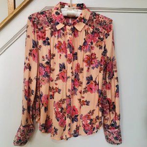 Embellished Floral Long Sleeve Blouse, NEW